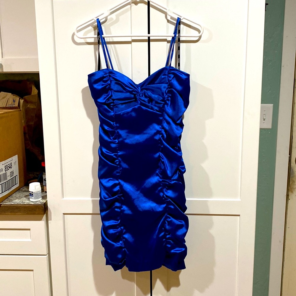Royal blue satin dress made by XOXO, size 3